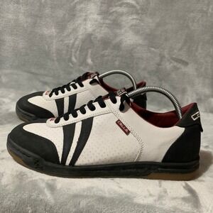 Calle Rilo White Sneakers Men's 8.5 Leather Low Top Street Soccer Shoes